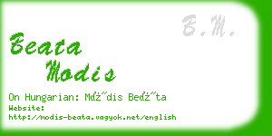 beata modis business card